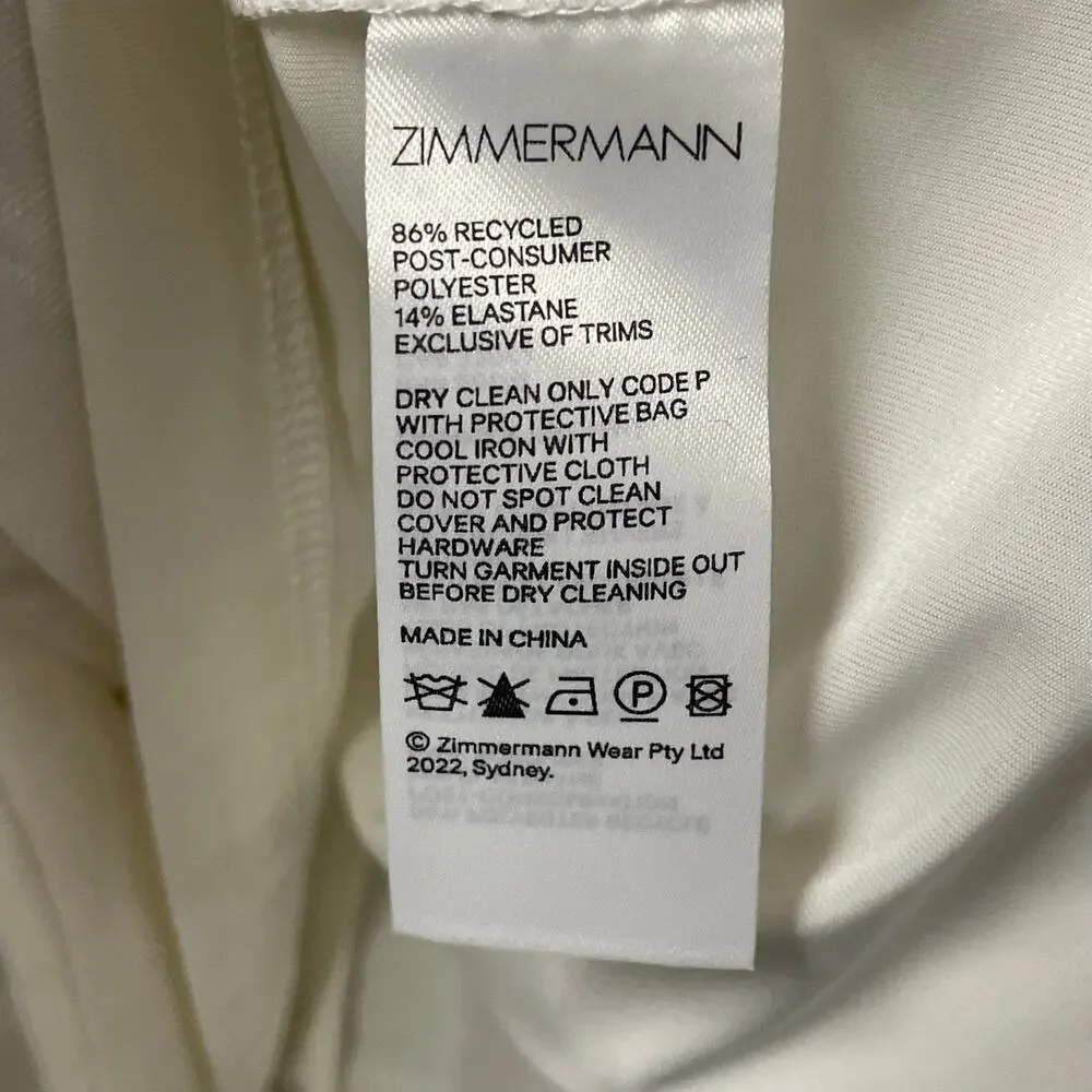 NWT Zimmermann High Tide Pearl Shirt Ivory Long Sleeve Button Up AU 0 / US 4 - Picture 10 of 11